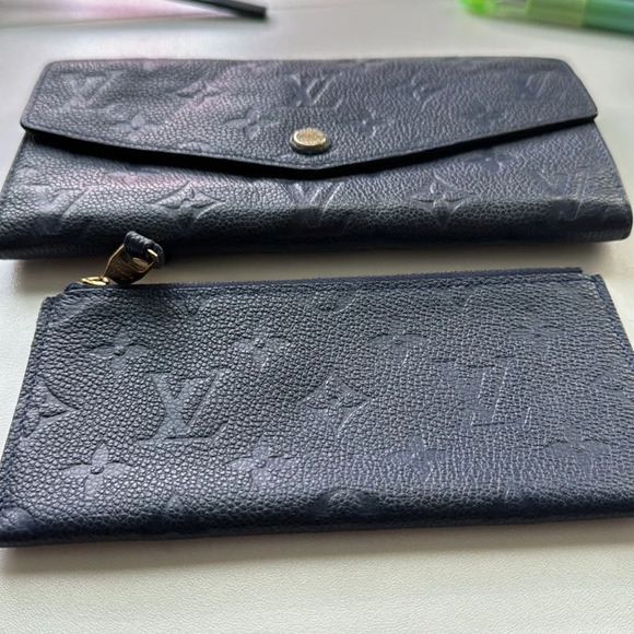 LOUIS VUITTON Curieuse Wallet Monogram Empreinte Leather Navy/Black - Picture 2 of 8